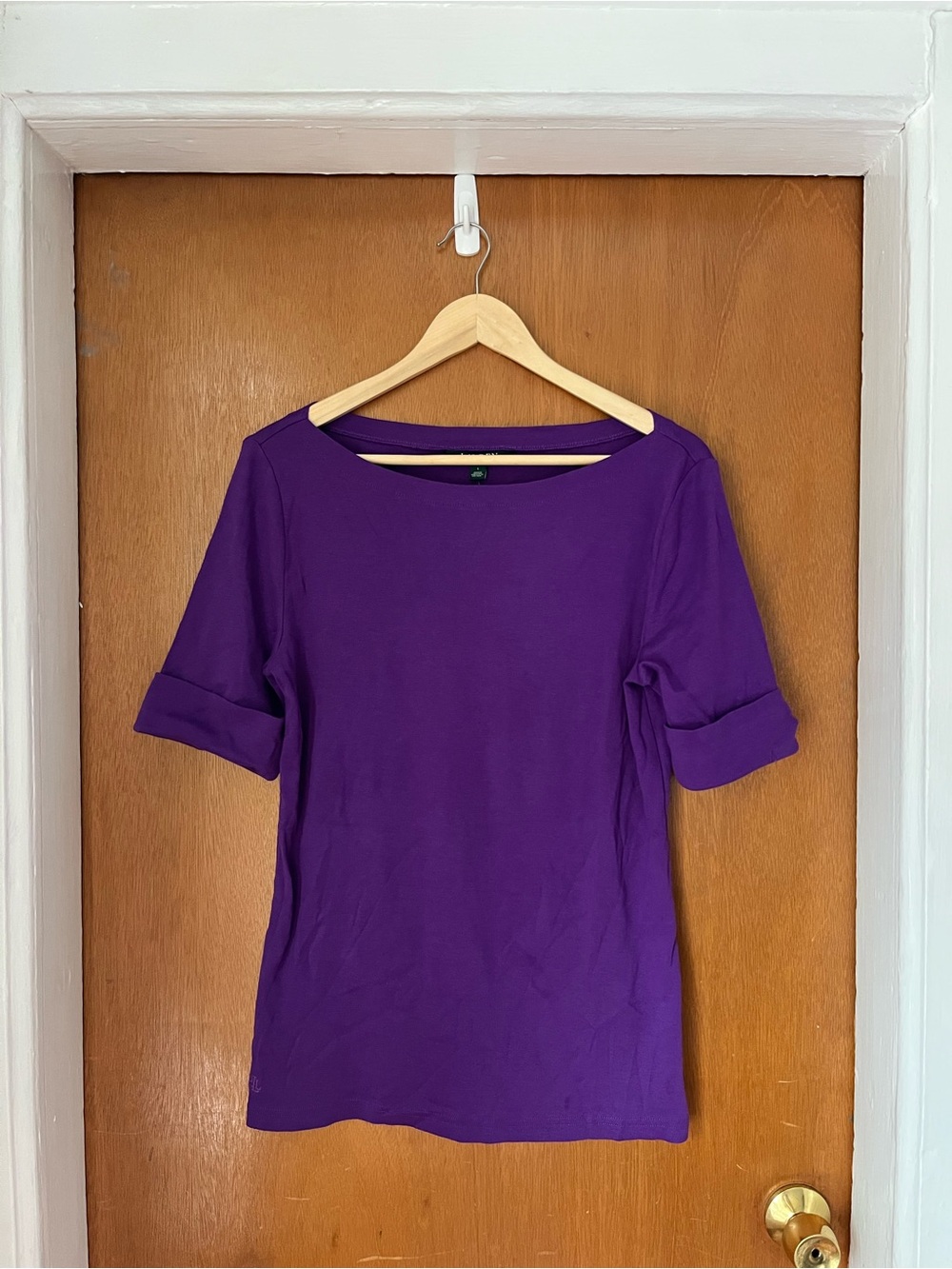 •Lauren Ralph Lauren purple long sleeve blouse NWT• Size L